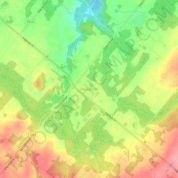 Topografische Karte Flesherton, Höhe, Relief