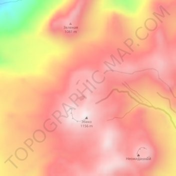 Topografische Karte Эбеко, Höhe, Relief