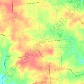 Topografische Karte Reeceville, Höhe, Relief