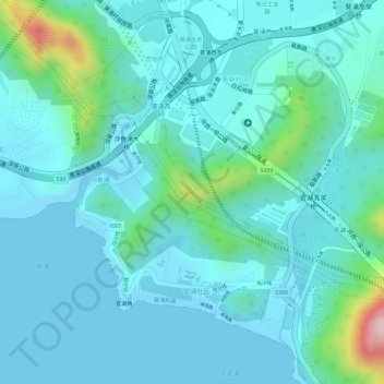 Topografische Karte 雷公山, Höhe, Relief