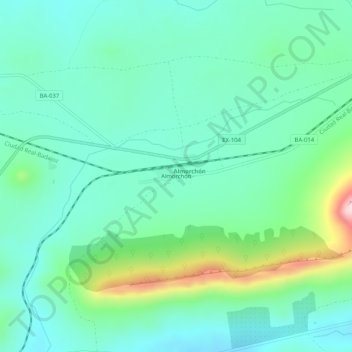 Topografische Karte Almorchón, Höhe, Relief
