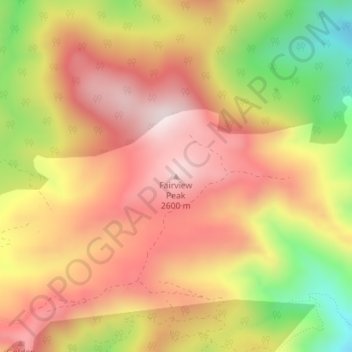 Topografische Karte Fairview Peak, Höhe, Relief