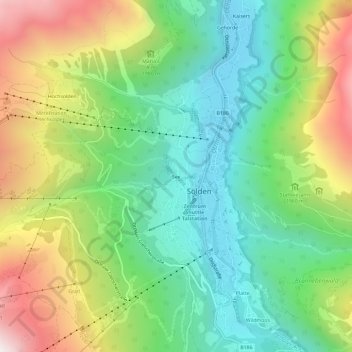 Topografische Karte See, Höhe, Relief
