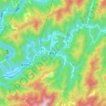 Topografische Karte 黄村乡, Höhe, Relief