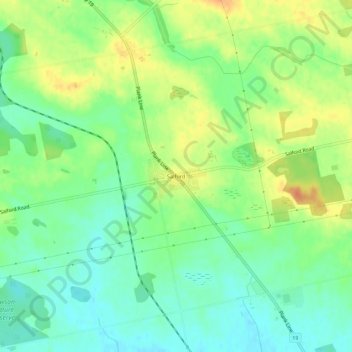 Topografische Karte Salford, Höhe, Relief