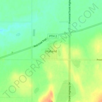 Topografische Karte Holland, Höhe, Relief