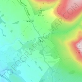 Topografische Karte Hilton, Höhe, Relief