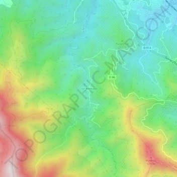 Topografische Karte Le Rimbau, Höhe, Relief