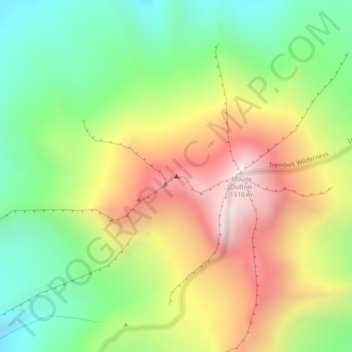 Topografische Karte Mount Dutton, Höhe, Relief