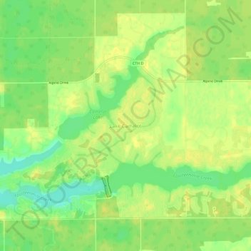 Topografische Karte Lake Camelot, Höhe, Relief