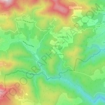 Topografische Karte Charon, Höhe, Relief