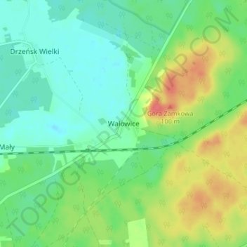 Topografische Karte Wallwitz, Höhe, Relief