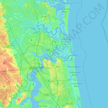 Topografische Karte Vicks Island, Höhe, Relief
