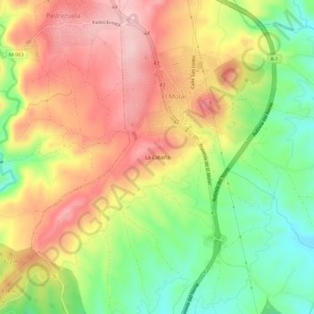 Topografische Karte La Cabaña, Höhe, Relief