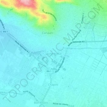 Topografische Karte Usine Nadal, Höhe, Relief