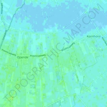 Topografische Karte Opende-Oost, Höhe, Relief