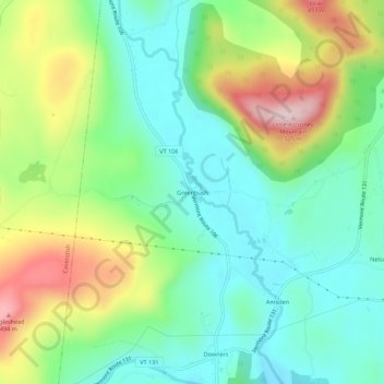 Topografische Karte Greenbush, Höhe, Relief