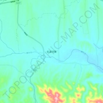 Topografische Karte 石滚河镇, Höhe, Relief