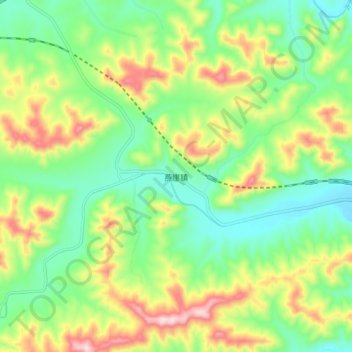 Topografische Karte 燕崖镇, Höhe, Relief