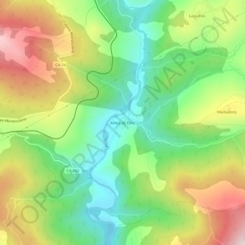 Topografische Karte Aldea de Ebro, Höhe, Relief