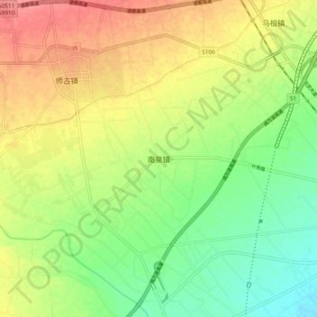 Topografische Karte 南泉镇, Höhe, Relief