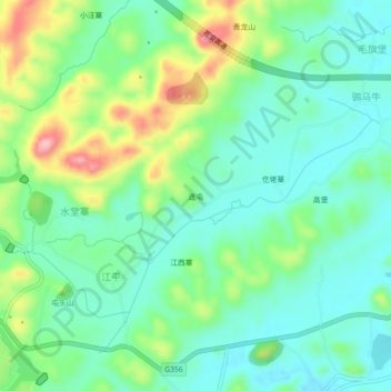 Topografische Karte 连屯, Höhe, Relief