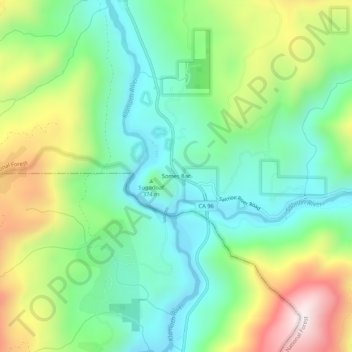 Topografische Karte Somes Bar, Höhe, Relief
