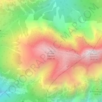 Topografische Karte Großer Solstein, Höhe, Relief