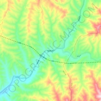 Topografische Karte 杜村乡, Höhe, Relief