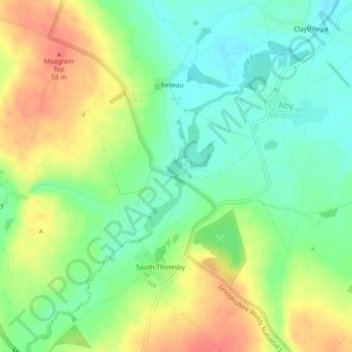 Topografische Karte Belleau Bridge, Höhe, Relief