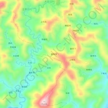 Topografische Karte 鲫鱼背, Höhe, Relief