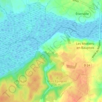 Topografische Karte Hameau de Haut, Höhe, Relief