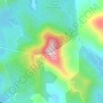 Topografische Karte Bukit Panchor, Höhe, Relief