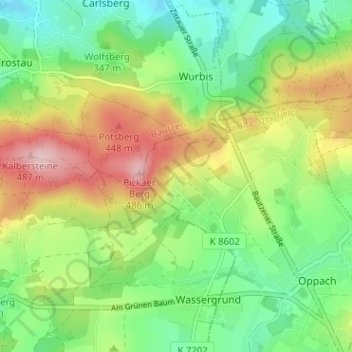 Topografische Karte Picka, Höhe, Relief
