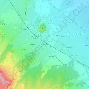 Topografische Karte Le Bourgeat, Höhe, Relief