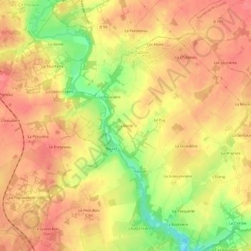 Topografische Karte La Barre, Höhe, Relief