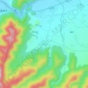 Topografische Karte 古调村, Höhe, Relief