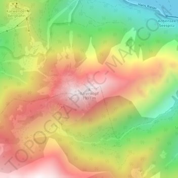 Topografische Karte Bärenkopf, Höhe, Relief