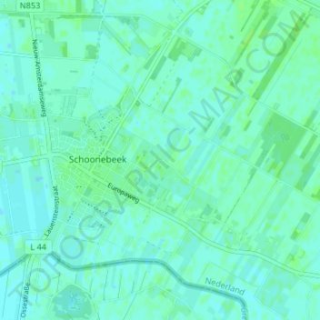 Topografische Karte Middendorp, Höhe, Relief