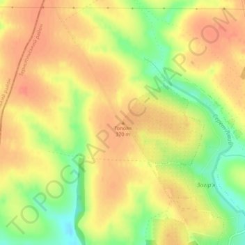 Topografische Karte Тополя, Höhe, Relief