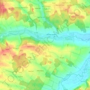 Topografische Karte Lichtenhaag, Höhe, Relief