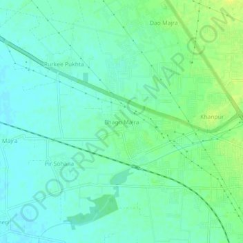 Topografische Karte Bhago Majra, Höhe, Relief