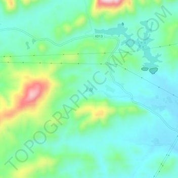 Topografische Karte 上屋, Höhe, Relief