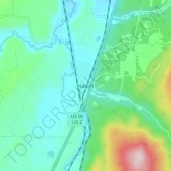 Topografische Karte Naples, Höhe, Relief