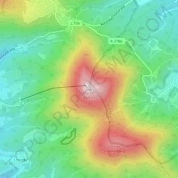 Topografische Karte Merkur, Höhe, Relief