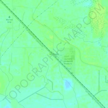 Topografische Karte Le Moyen, Höhe, Relief