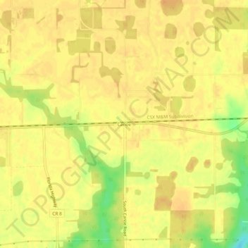 Topografische Karte Canoe, Höhe, Relief