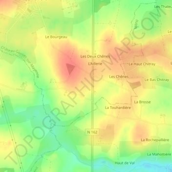 Topografische Karte La Bruyère, Höhe, Relief