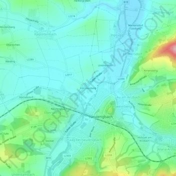 Topografische Karte Kleinrassberg, Höhe, Relief