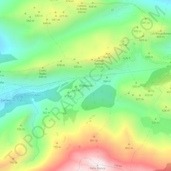Topografische Karte El Mazuco, Höhe, Relief